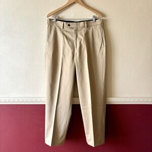 Savane Khaki Trousers Men's 34/29 Cotton Blend Dress Pants Straight Leg Stretch